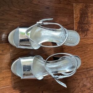 SCHUTZ Metallic Silver Women's Sandals